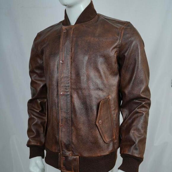 Celine brown leather bomber jacket - Picture 1 of 8